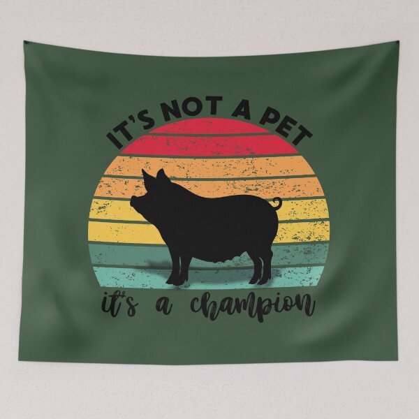 Item preview, Vintage Show Pig Silhouette – Retro Sunset Livestock Pig Lover County Fair Farm Life Design designed and sold by ArcticFoxStudio.