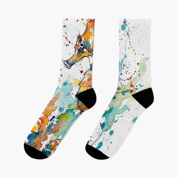 Item preview, Abstract Colourful Seahorse Watercolour Art designed and sold by Printpix.