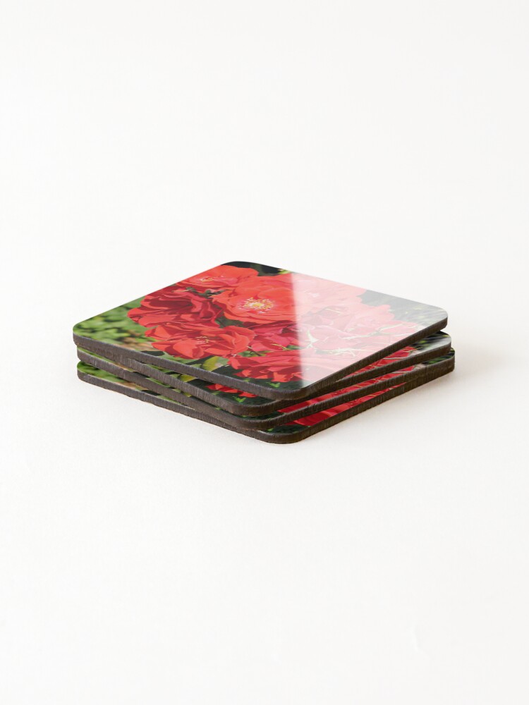 Thumbnail 4 of 5, Coasters (Set of 4), Red Roses designed and sold by katyfryd.