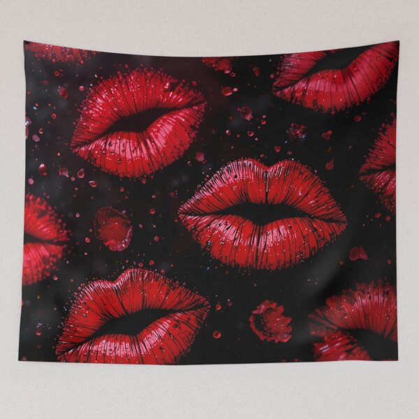 Item preview, Red Gothic Lips Passion Pattern designed and sold by Good Vibes .