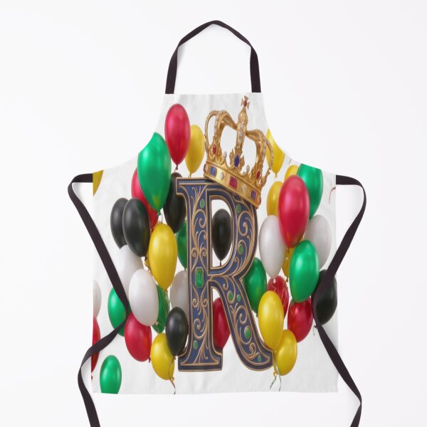 Item preview, Royal R Monogram - Elegant King's Crown & Colorful Balloon Celebration Art designed and sold by KalamAura.