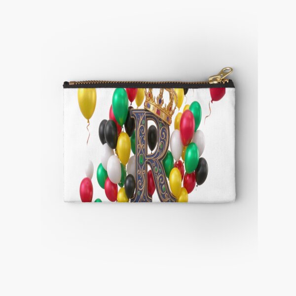 Item preview, Royal R Monogram - Elegant King's Crown & Colorful Balloon Celebration Art designed and sold by KalamAura.