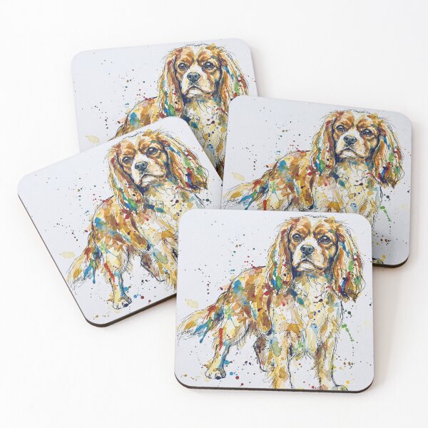 Item preview, Abstract Colorful Cavalier King Charles Spaniel Watercolor Art designed and sold by Printpix.