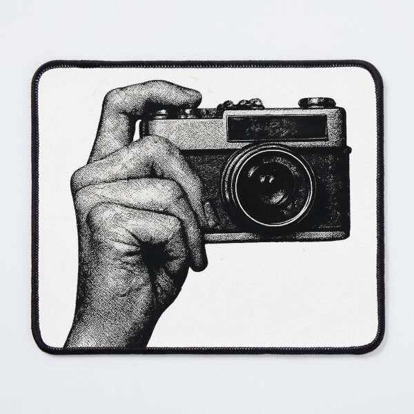 Item preview, Vintage Camera Hand Sticker | Street Photography Halftone | Black & White Photographer Graphic designed and sold by PIXEL POP DESIGNS - Beyond the Norm!.