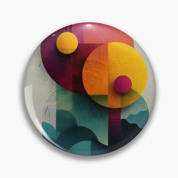 Item preview, Bold Geometric Circles Abstract with Textured Layers in Vibrant Red Yellow Teal designed and sold by EK-World.