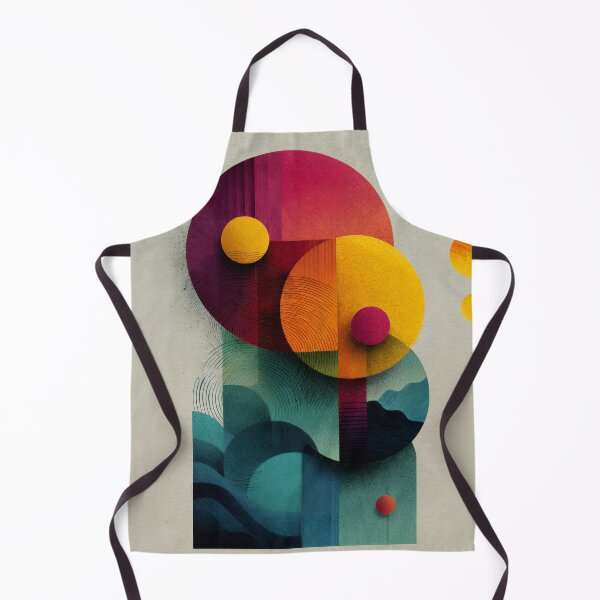 Item preview, Bold Geometric Circles Abstract with Textured Layers in Vibrant Red Yellow Teal designed and sold by EK-World.