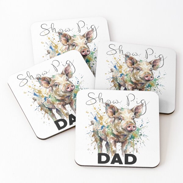 Item preview, Show Pig Dad Watercolor Design – Colorful Livestock Pig Lover Farm Life County Fair Gift designed and sold by ArcticFoxStudio.