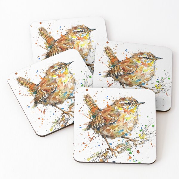Item preview, Abstract Colourful Wren Watercolour Bird Art designed and sold by Printpix.