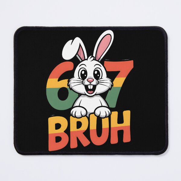 Item preview, Funny 67th Birthday Bunny Retro Style – Level 67 Bruh designed and sold by SoftStyleStudio ⭐⭐⭐.