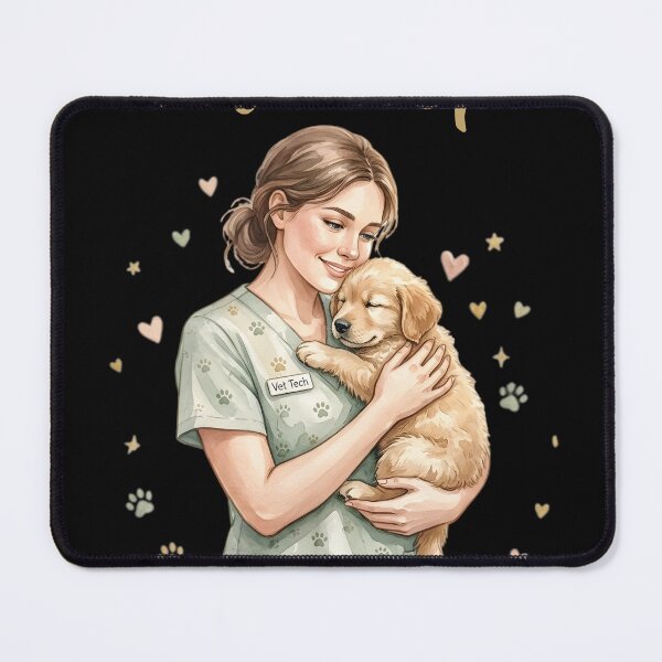 Item preview, Vet Tech Where Science Meets Unconditional Love — Watercolor Veterinary Technician Golden Retriever Puppy Gift Shirt designed and sold by CottonFirst.