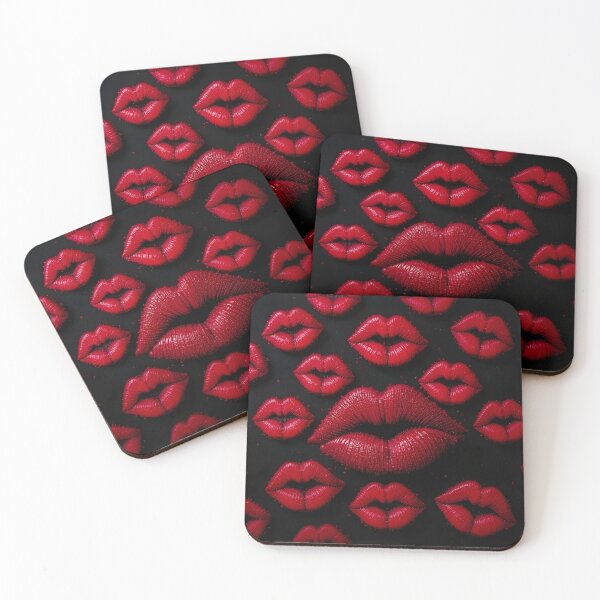 Item preview, Bold Red Lips Pop-Art Pattern designed and sold by Good Vibes .