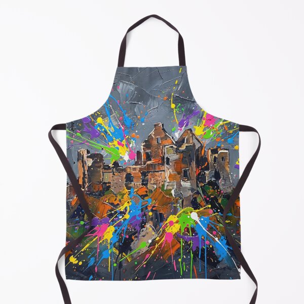 Item preview, Dunluce Castle Abstract Splatter Art – Northern Ireland Landscape designed and sold by Printpix.