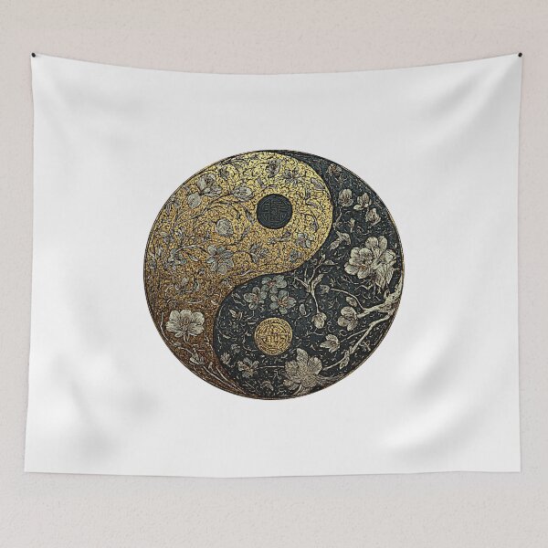 Item preview, Yin Yang Golden Floral Harmony designed and sold by Tomasso76.