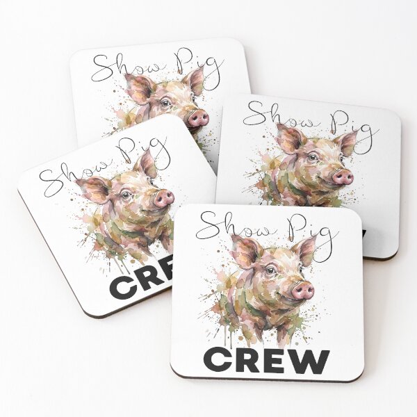 Item preview, Show Pig Crew Watercolor Design – Colorful Livestock Pig Lover County Fair Farm Life Group Gift designed and sold by ArcticFoxStudio.