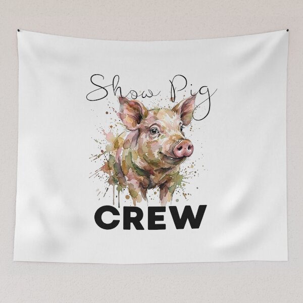 Item preview, Show Pig Crew Watercolor Design – Colorful Livestock Pig Lover County Fair Farm Life Group Gift designed and sold by ArcticFoxStudio.