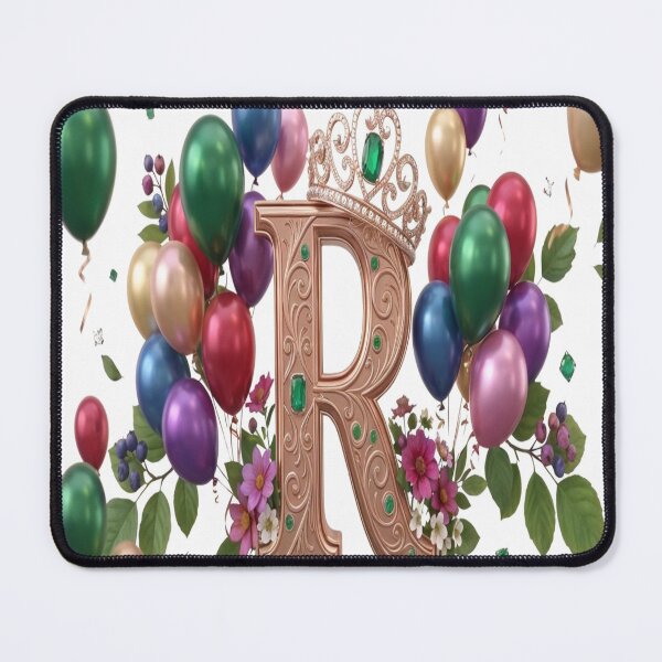 Item preview, Royal Queen R Monogram - Elegant Princess Crown & Colorful Celebration Art designed and sold by KalamAura.