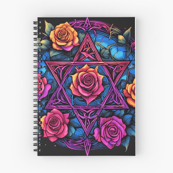 Item preview, Vivid Rainbow Pentagram and Roses Gothic svg design designed and sold by Liliths-Closet.