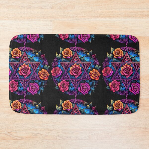 Item preview, Vivid Rainbow Pentagram and Roses Gothic svg design designed and sold by Liliths-Closet.