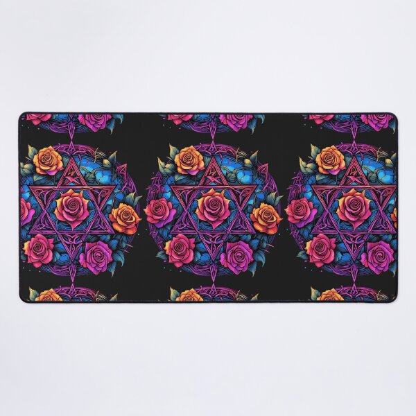 Item preview, Vivid Rainbow Pentagram and Roses Gothic svg design designed and sold by Liliths-Closet.