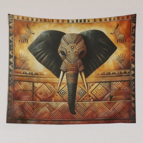 Item preview, Elephant in Tribal Art Style  designed and sold by Shs-Kenya.