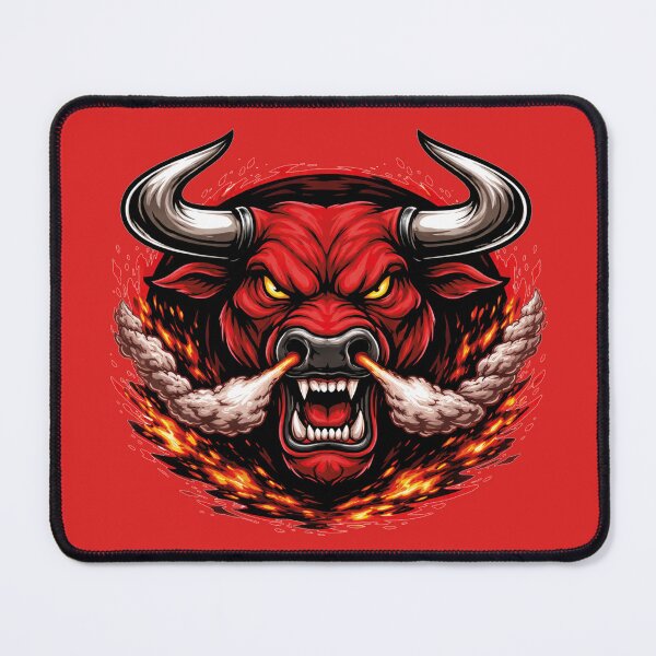 Item preview, Flaming Angry Bull – Fiery Rage Mascot Logo designed and sold by MerlinWear.