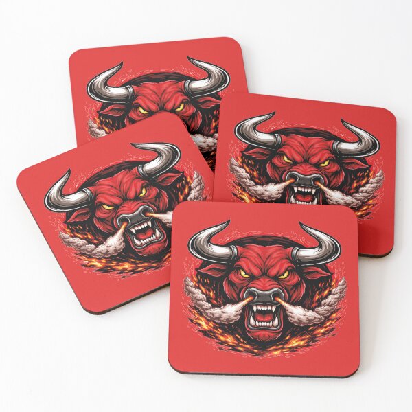 Item preview, Flaming Angry Bull – Fiery Rage Mascot Logo designed and sold by MerlinWear.