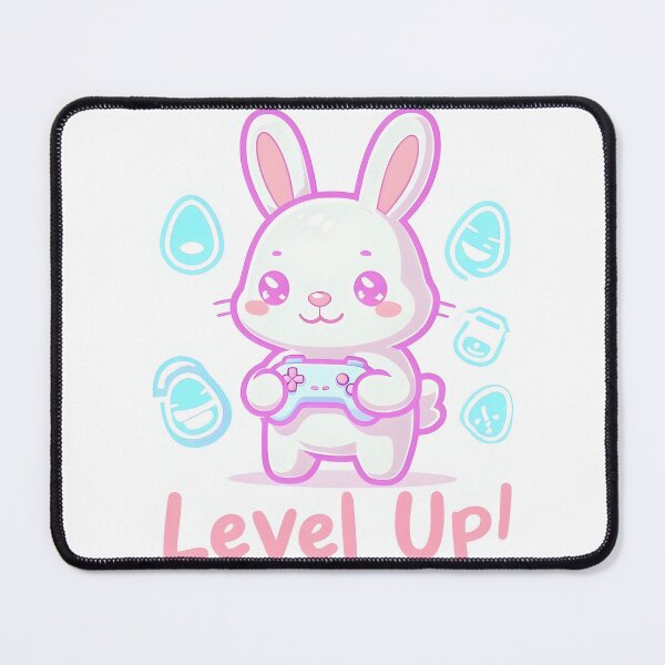 Item preview, Kawaii Gamer Bunny With Pastel Controller • Cute Easter Gaming Bunny • Neon Egg Tech Style designed and sold by SmartyWonders.
