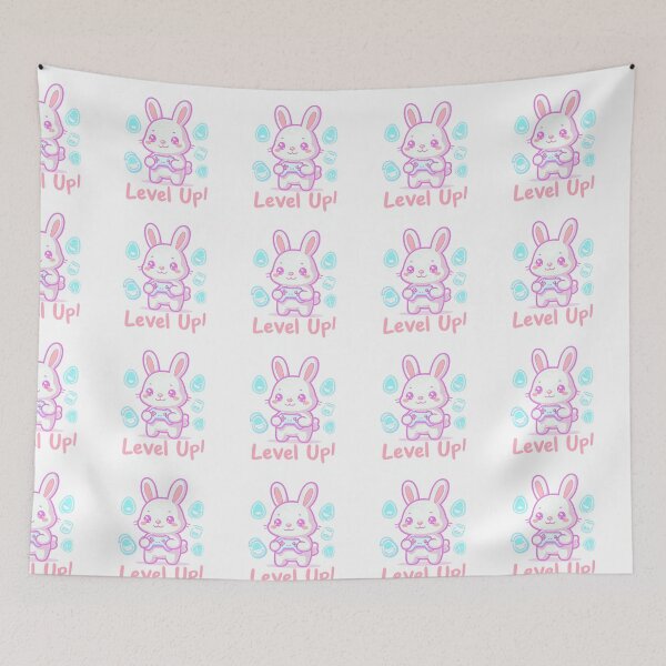 Item preview, Kawaii Gamer Bunny With Pastel Controller • Cute Easter Gaming Bunny • Neon Egg Tech Style designed and sold by SmartyWonders.