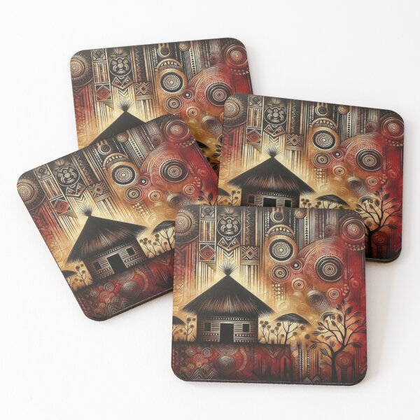 Item preview, Huts, Tribal Art Style  designed and sold by Shs-Kenya.