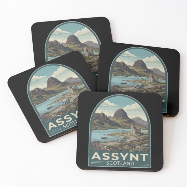 Item preview, Assynt Scotland Vintage Art Ardvreck Castle Sutherland Highlands Poster designed and sold by Loom on the Loch.