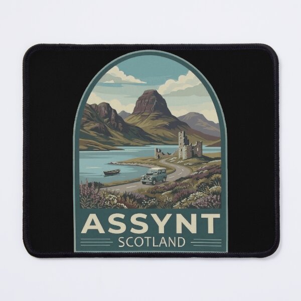 Item preview, Assynt Scotland Vintage Art Ardvreck Castle Sutherland Highlands Poster designed and sold by Loom on the Loch.