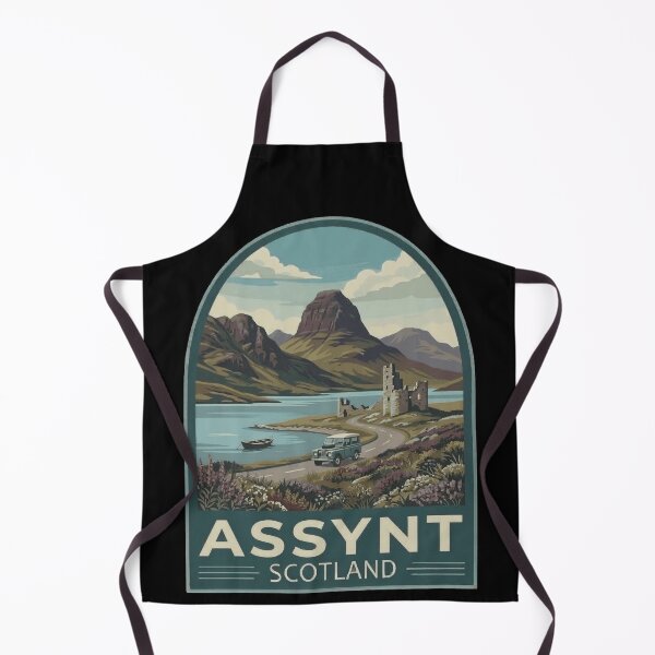 Item preview, Assynt Scotland Vintage Art Ardvreck Castle Sutherland Highlands Poster designed and sold by Loom on the Loch.
