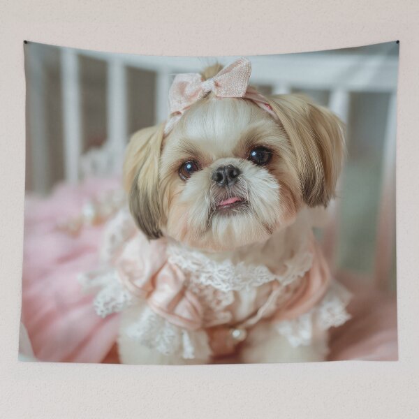 Item preview, Shih Tzu Puppy in Pink Dress designed and sold by Elisabeth Lucas.