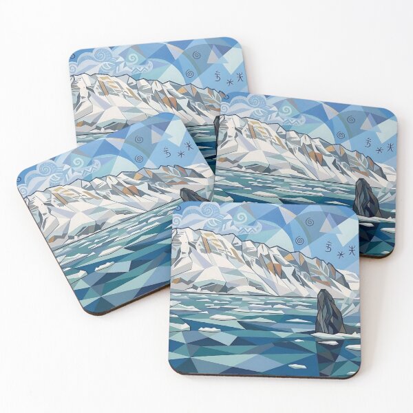 Item preview, Low Poly Arctic Landscape Ice Ocean Geometric Minimalist Nature Art designed and sold by Meteor Destroyer.