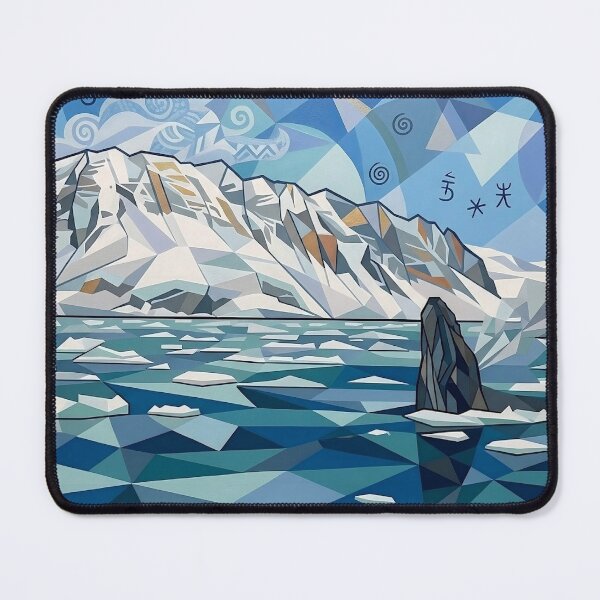 Item preview, Low Poly Arctic Landscape Ice Ocean Geometric Minimalist Nature Art designed and sold by Meteor Destroyer.