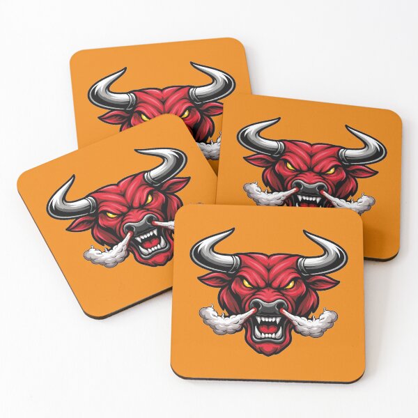 Item preview, Furious Bull Snorting Smoke – Rage Power Mascot Logo designed and sold by MerlinWear.