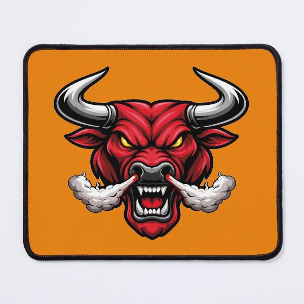 Item preview, Furious Bull Snorting Smoke – Rage Power Mascot Logo designed and sold by MerlinWear.