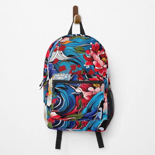 Item preview, Blue-Red Floral Artwork with Tattoo Style designed and sold by Piagor.