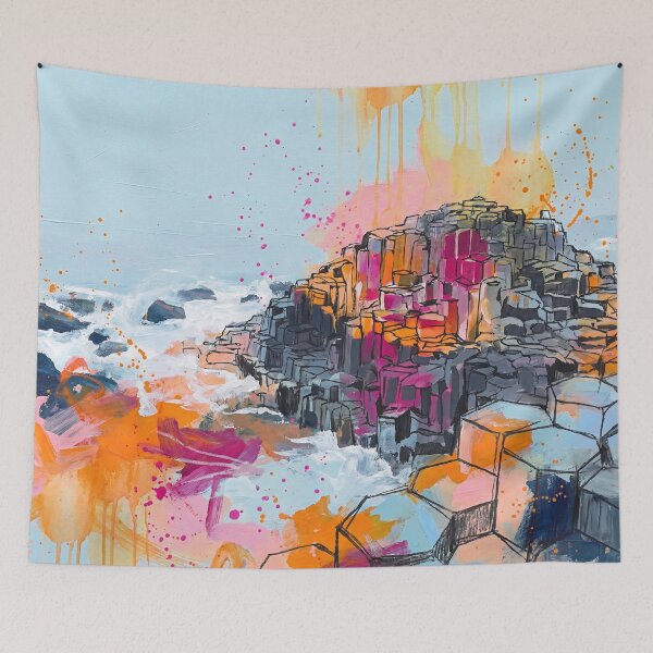 Item preview, Abstract Colourful Giant’s Causeway Painting – Northern Ireland Art Print designed and sold by Printpix.