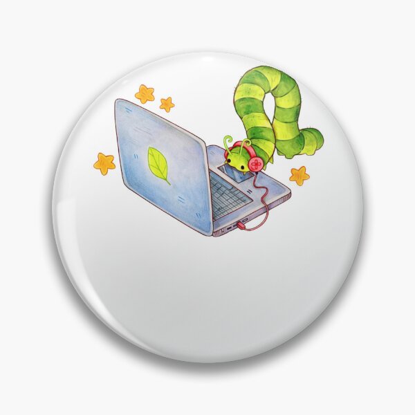 Item preview, Caterpillar Using Laptop designed and sold by krystalRomanart.