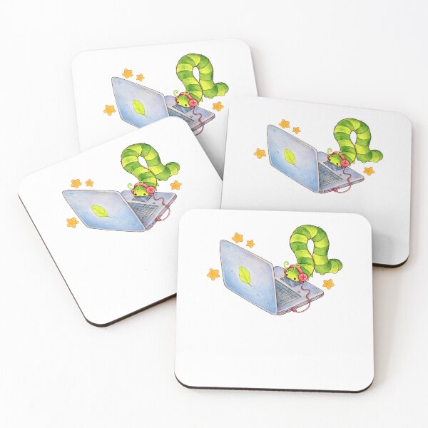Item preview, Caterpillar Using Laptop designed and sold by krystalRomanart.