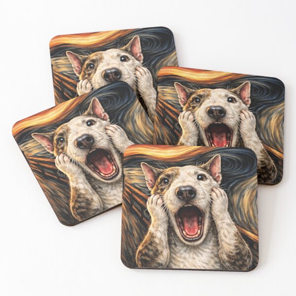 Item preview, Bull Terrier Panic - The Scream designed and sold by Blackberry Hill Design Co..