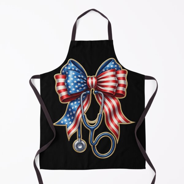 Item preview, Patriotic Nurse Bow with Stethoscope – American Flag Medical Pride Gift designed and sold by Ladys-Gents.