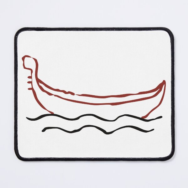 Item preview, Gondola Boat Doodle – Maroon Black Line Art designed and sold by EmeraldeaArt.