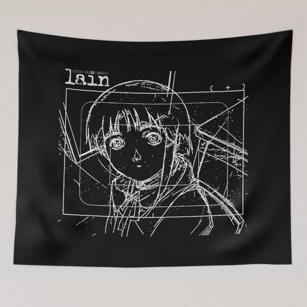 Item preview, Lain Iwakura Sketch 002 - White on Black designed and sold by R-A Designs.