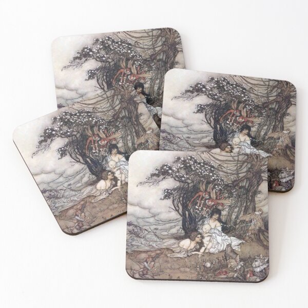 Item preview, Fairy Tale Illustration Vintage Woodland Fantasy Scene for Whimsical Art Lovers designed and sold by RickE.