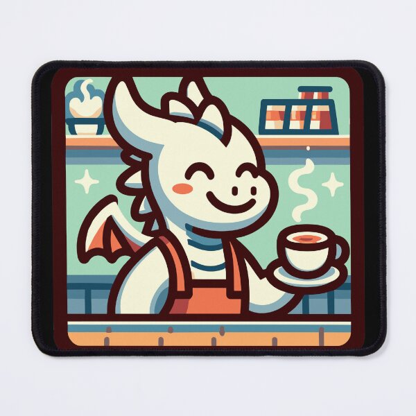 Item preview, Dragon Barista – Cute Coffee Lover Gift Design designed and sold by CyfroweMysli.