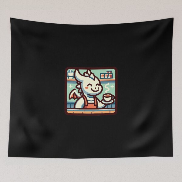 Item preview, Dragon Barista – Cute Coffee Lover Gift Design designed and sold by CyfroweMysli.