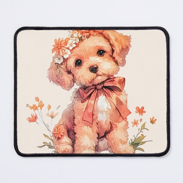 Item preview, Sweet Puppy with Floral Crown | Soft Girl Aesthetic Watercolor Art designed and sold by Tokraz-art.