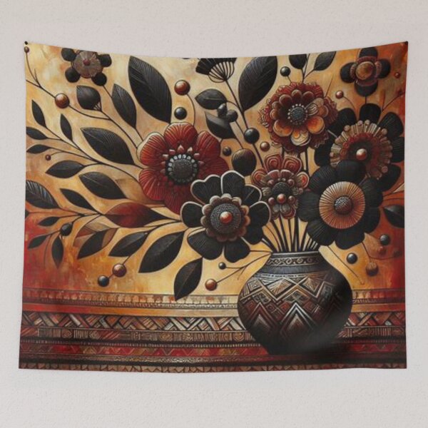 Item preview, Flowers, Tribal Art Style  designed and sold by Shs-Kenya.